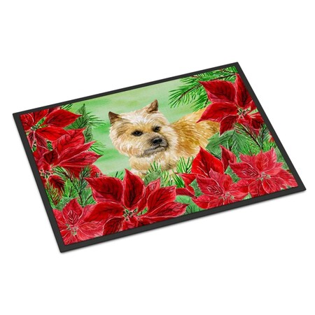 Carolines Treasures Cairn Terrier Poinsettas Indoor or Outdoor Mat - 18 x 27 in. CK1338MAT
